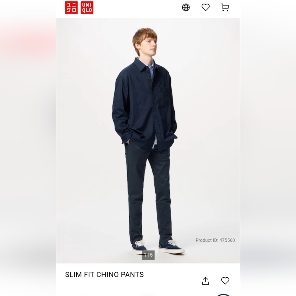 Uniqlo Navy Slim Fit Chino Pants